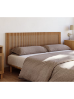 BOMBER double bed headboard in solid oak wood