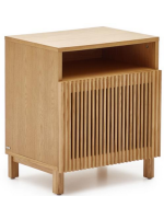 BOMBER bedside table in solid wood and oak veneer