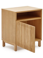 BOMBER bedside table in solid wood and oak veneer