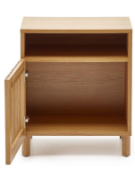 BOMBER bedside table in solid wood and oak veneer