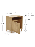 BOMBER bedside table in solid wood and oak veneer