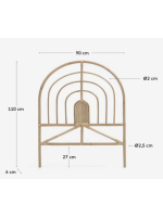 COSENZA tête de lit simple en rotin naturel design rustique colonial