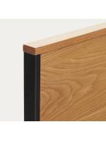 TANA testata letto matrimoniale in impiallacciato rovere e gambe in acciaio finitura nera