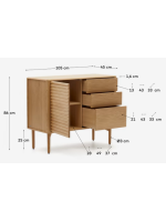 LANIA 105x45 Sideboard in massivem Eichenholz natur Design Wohnen