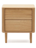 LANIA nightstand 2 drawers in solid natural oak wood design home living