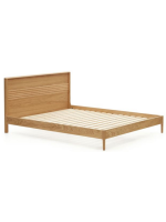 LANIA double bed with 160 or 180 cm base in oak veneer