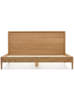 LANIA double bed with 160 or 180 cm base in oak veneer