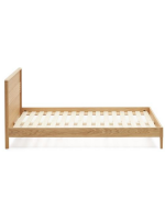 LANIA double bed with 160 or 180 cm base in oak veneer