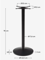 HONDURAS Basis H 96 cm aus schwarzem Stahl für Tisch für Eisdielen Bars Restaurants Chalets B&B