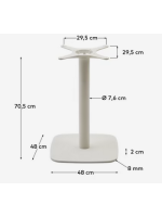 ARBAD base h 71 cm en acier peint en blanc et base carrée pour table pour glaciers bars restaurants chalets b&b