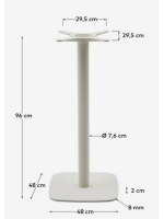 FERIUS base h 96 cm in white painted steel and square base for table for ice cream parlors bars restaurants chalets b&b