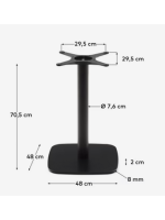 NICARAGUA base h 71 cm en acier peint en noir et base carrée pour table pour glaciers bars restaurants chalets b&b