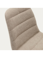 GROG asiento h 65 cm en tejido chenilla beige y patas de metal blanco taburete de diseño