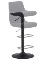 DARCY asiento h 64-86 cm en tejido chenilla negro taburete de diseño de pistón de acero negro mate ajustable en altura