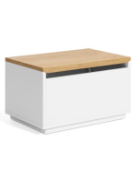 AYAGO commode 60x40 avec conteneur en placage de chêne et finition naturelle laqué blanc