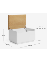 AYAGO chest of drawers 60x40 with container in oak veneer and white lacquered natural finish