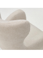 MEMORY Chenille-Sessel mit Knöpfen und Beinen aus Buchenholz