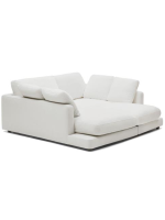 CASTLE 3-Sitzer-Sofa 210x193 cm mit Doppel-Chaiselongue aus weißem Chenille