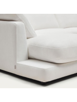 CASTLE 3-seater sofa 210x193 cm with double chaise longue in white chenille