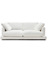 CASTLE 3-seater sofa 210x193 cm with double chaise longue in white chenille