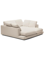 AREM 3-Sitzer-Sofa 210x193 cm mit Doppel-Chaiselongue aus Beige Chenille