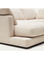 AREM Sofá 3 plazas 210x193 cm con doble chaise longue en chenilla beige