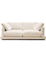 AREM 3-Sitzer-Sofa 210x193 cm mit Doppel-Chaiselongue aus Beige Chenille