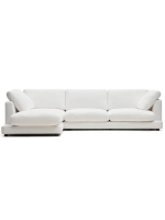 KAMMA 4-seater sofa 300 cm with chaise longue in white chenille