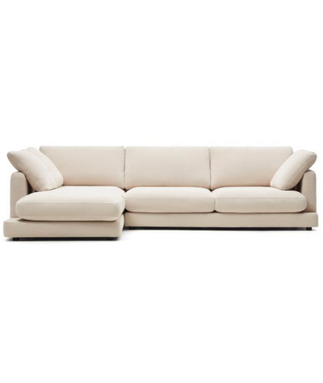 BIORN 4 seater sofa 300 cm with chaise longue in beige chenille