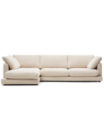 BIORN 4-Sitzer-Sofa 300 cm mit Chaiselongue aus Beige Chenille