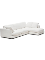 SINGAPORE 4-Sitzer-Sofa 300 cm mit Chaiselongue aus weißem Chenille