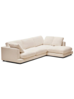 DIAMANTE 4-seater sofa 300 cm with chaise longue in beige chenille