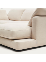 DIAMANTE 4-seater sofa 300 cm with chaise longue in beige chenille