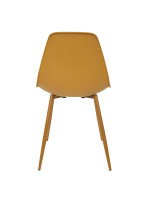 Set of 6 Misia chairs with metal structure and yellow polypropylene seat