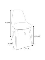 Conjunto de 6 sillas Misia con estructura de metal y asiento de polipropileno amarillo