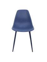 Set of 6 Misia chairs with metal structure and blue polypropylene seat