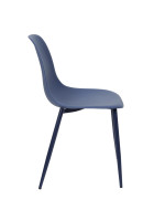 Set of 6 Misia chairs with metal structure and blue polypropylene seat