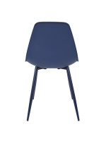 Set of 6 Misia chairs with metal structure and blue polypropylene seat