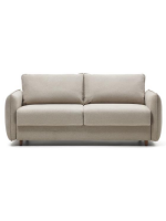 ROBY 185 cm großes 2-Sitzer-Schlafsofa 140 cm aus beigem Chenille