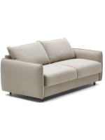 ROBY 185 cm großes 2-Sitzer-Schlafsofa 140 cm aus beigem Chenille