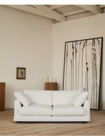 CUBES 3-seater sofa 210 cm in white chenille