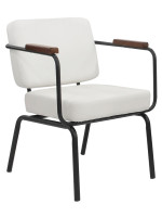 ABEYA fauteuil en simili cuir et structure métal des années 30