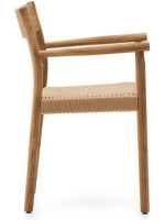 ALBORG chair with armrests in solid oak and rope seat