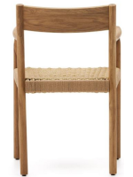 ALBORG chair with armrests in solid oak and rope seat