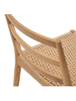 BARTOL chair in solid oak and rope seat