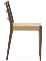 EVIATOR chair in solid oak with walnut finish and rope seat