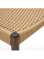 EVIATOR chair in solid oak with walnut finish and rope seat