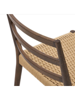 EVIATOR chair in solid oak with walnut finish and rope seat