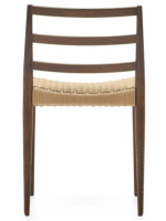 EVIATOR chair in solid oak with walnut finish and rope seat