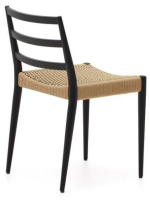 CHENS chair in solid oak with black finish and rope seat